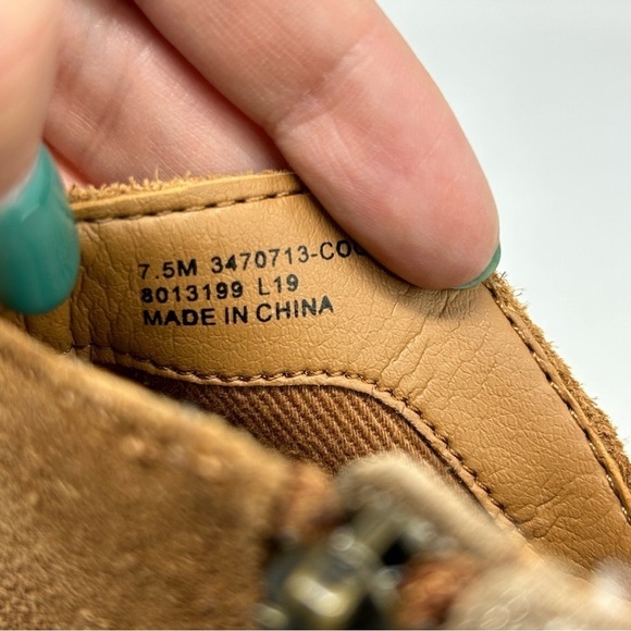 Frye & Co Caden Brown Tan and Metallic Silver Color Blocked Ankle Boots Size 7.5 - Picture 11 of 11